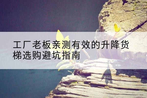 永宁升降货梯怎么选-工厂老板亲测有效的升降货梯选购避坑指南