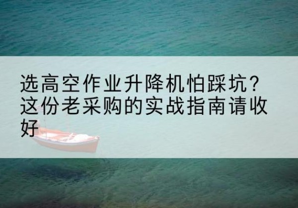 永宁高空作业升降机厂家推荐-选高空作业升降机怕踩坑？这份老采购的实战指南请收好