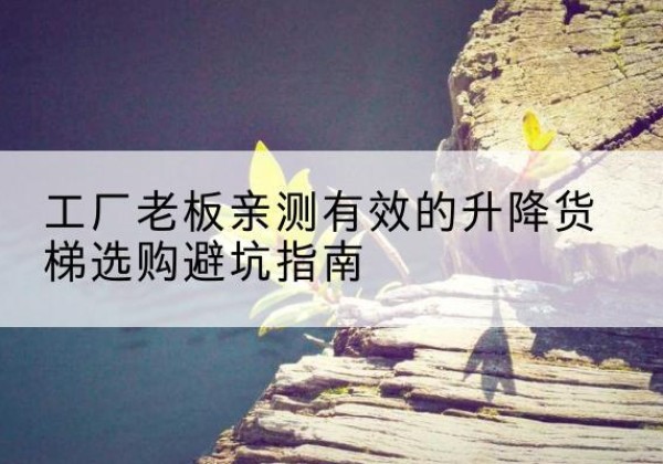 永宁升降货梯怎么选-工厂老板亲测有效的升降货梯选购避坑指南